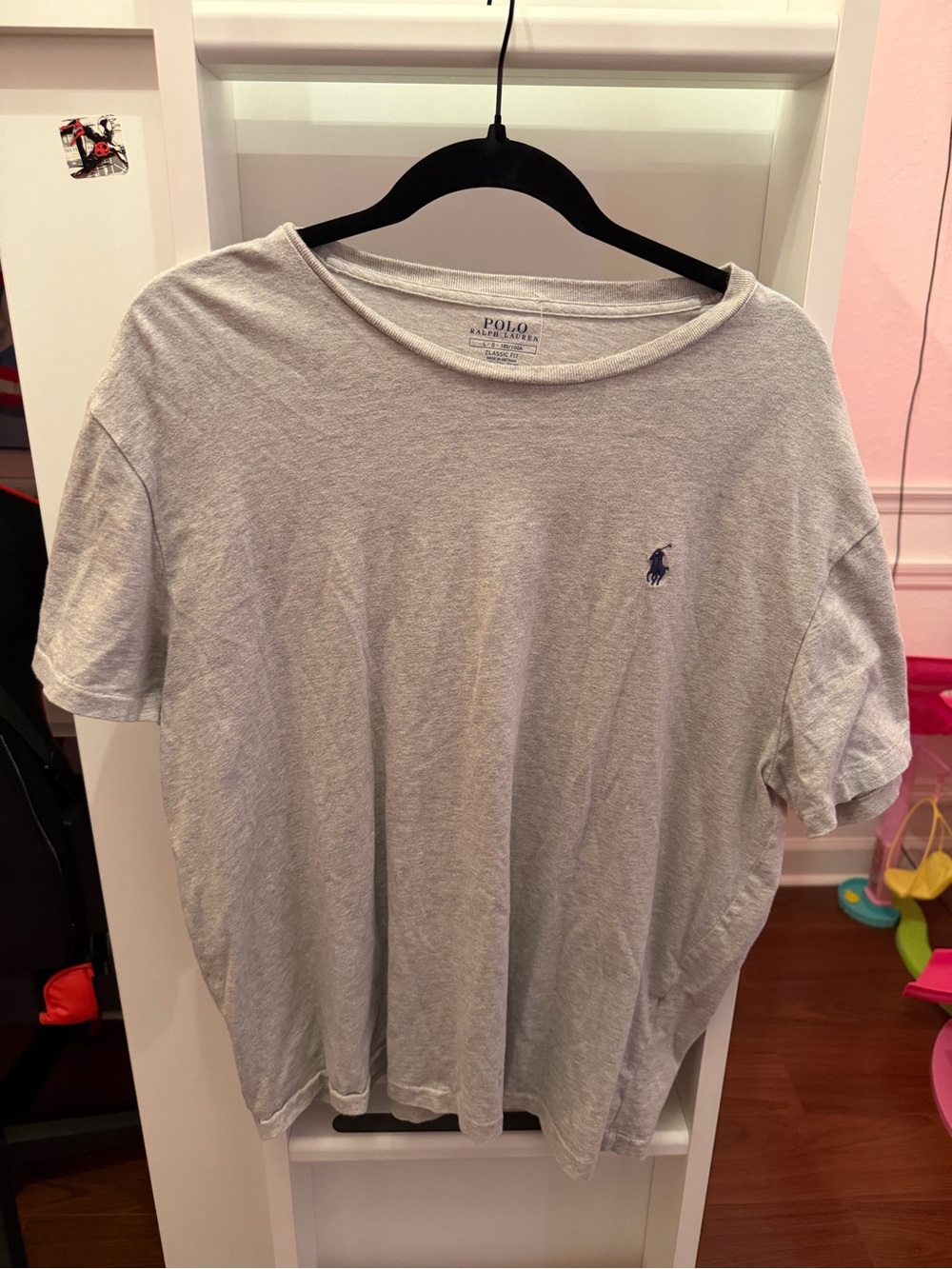 Polo by Ralph Lauren Light Gray Crewneck Tee with Navy Pony L